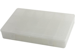 Caja De Almacenamiento De Componentes Extraíble. Transparente. Blanca. Con 18 Ranuras.
