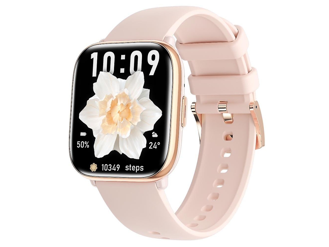 Reloj inteligente HD12 con pantalla AMOLED de 1,75 pulgadas, llamadas Bluetooth y Bluetooth para bicicleta eléctrica Ly rosa
