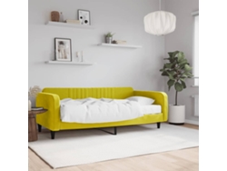 Sofá Cama Con Colchón Terciopelo Amarillo 100x200 Cm