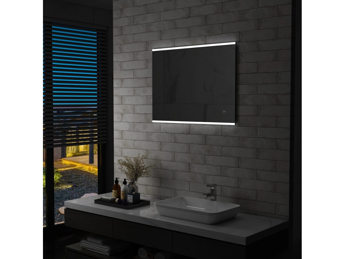 Espejo de pared LED con sensor táctil para baño, 80 x 60 cm, Lovely Home
