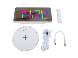 Reloj digital LED RGB de 7,3 pulgadas para dormitorios