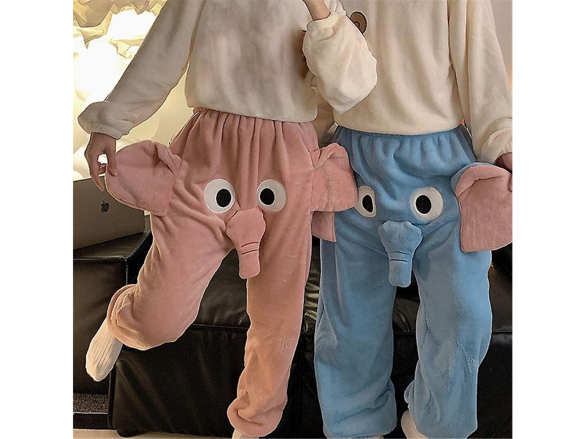 2026-pantalones De Pijama De Franela 3d Elefante/cerdo Para Parejas Invierno Calientitos Suaves Ropa De Dormitorio Regalo