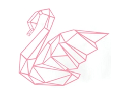 Adhesivo de pared geométrico de pato Baok, arte animal, calcomanía decorativa para sala de estar, dormitorio, hogar, rosa M