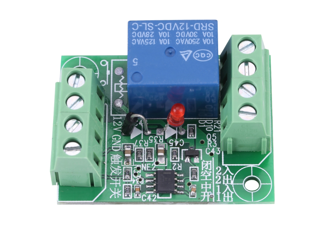Módulo De Relé De Control De Un Solo Canal De 12 V Cc Con Circuito Biestable E Interruptor De Disparo De 10 A.