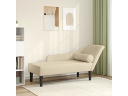 Chaise longue con cojines en tejido color crema Lovely Home