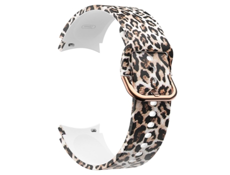Correa de Silicona 20mm liberación rápida con hebilla para Samsung Galaxy Watch 5 40mm/44mm/5 Pro 45mm - leopardo marrón