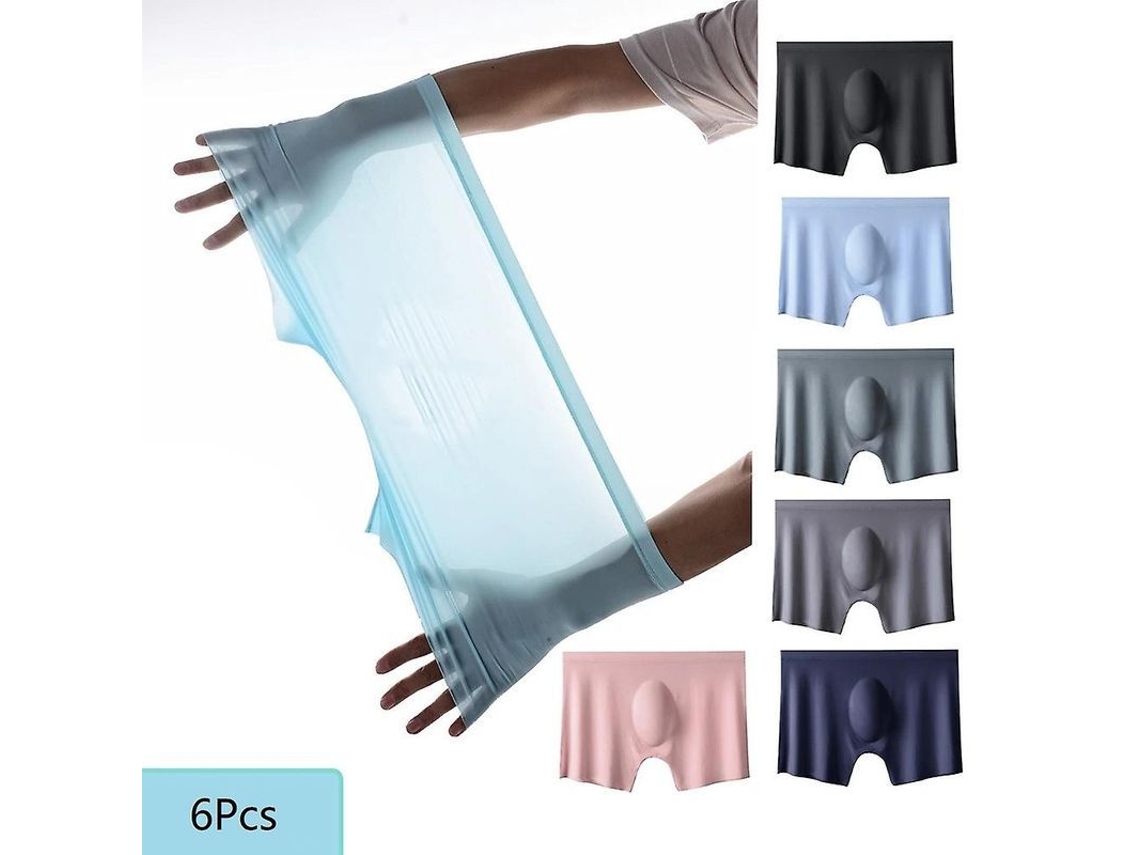 2026-6 Pantalones Cortos Para Hombre, Boxers De Seda De Hielo Sin Costuras, Ropa Interior Sexy Ultra Delgada Y Transpirable Para Hombres