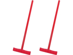 Juego De 2 Soportes Portátiles Para Carteles, 60 Cm, Tubo De Metal Rojo, Abrazadera Cuadrada De 5 Mm, Rojo