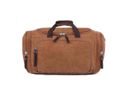 Bolsa de viaje grande para hombre y mujer, estilo outdoor, bolsa de lona informal, marrón