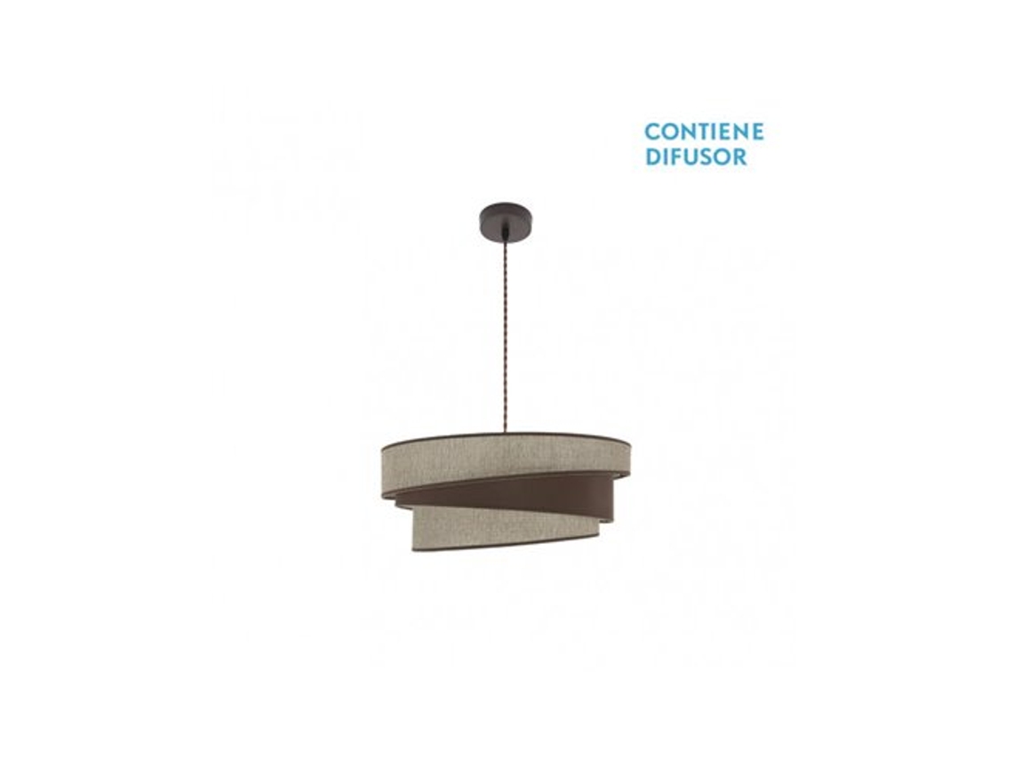 Lámpara colgante Hara 2x27 marrón/marrón Regx50x50 cm Fabrilamp