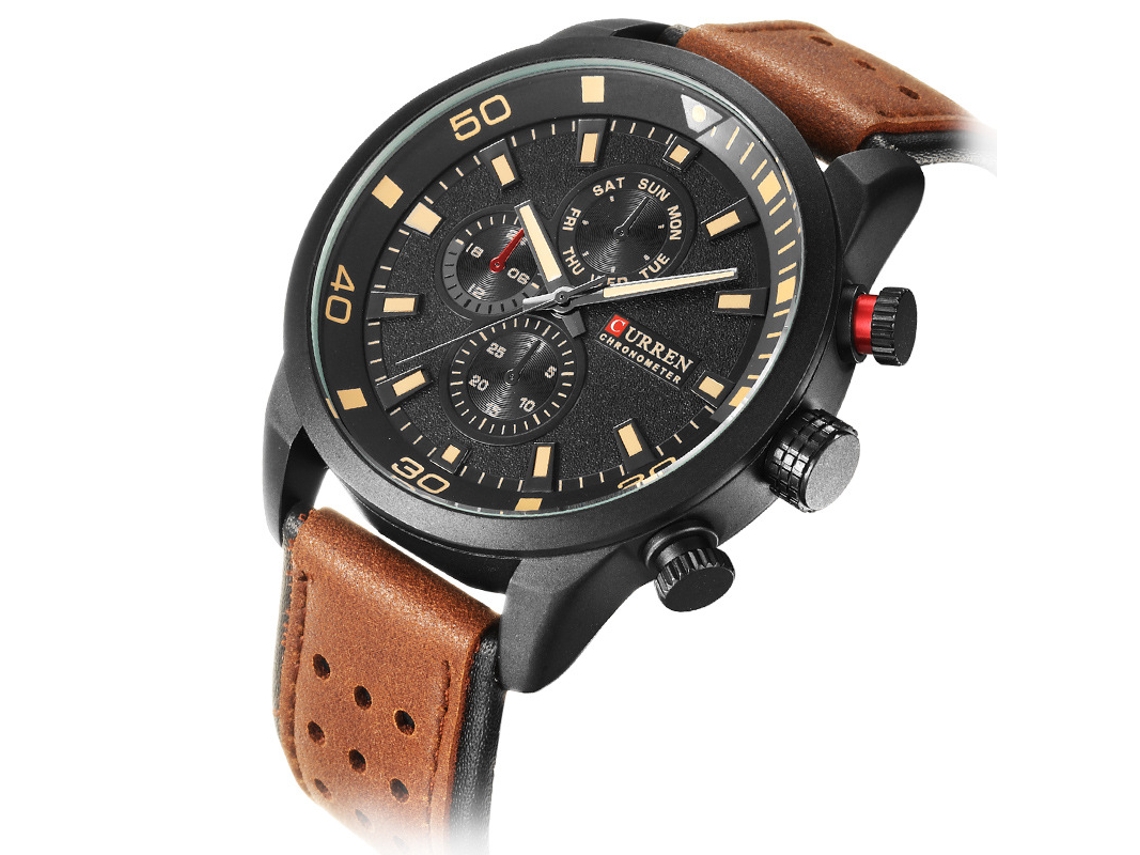 Movimiento Japonés, Reloj De Pulsera Moderno Para Hombre Con Esfera Grande.