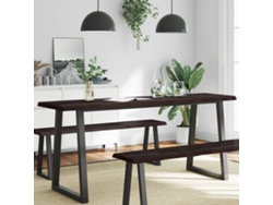 Tablero Mesa | Superficie De Mesa | Tablero De Escritorio Madera Tratada Borde Vivo Marrón 180x50x(2-4) Cm Wsd60940