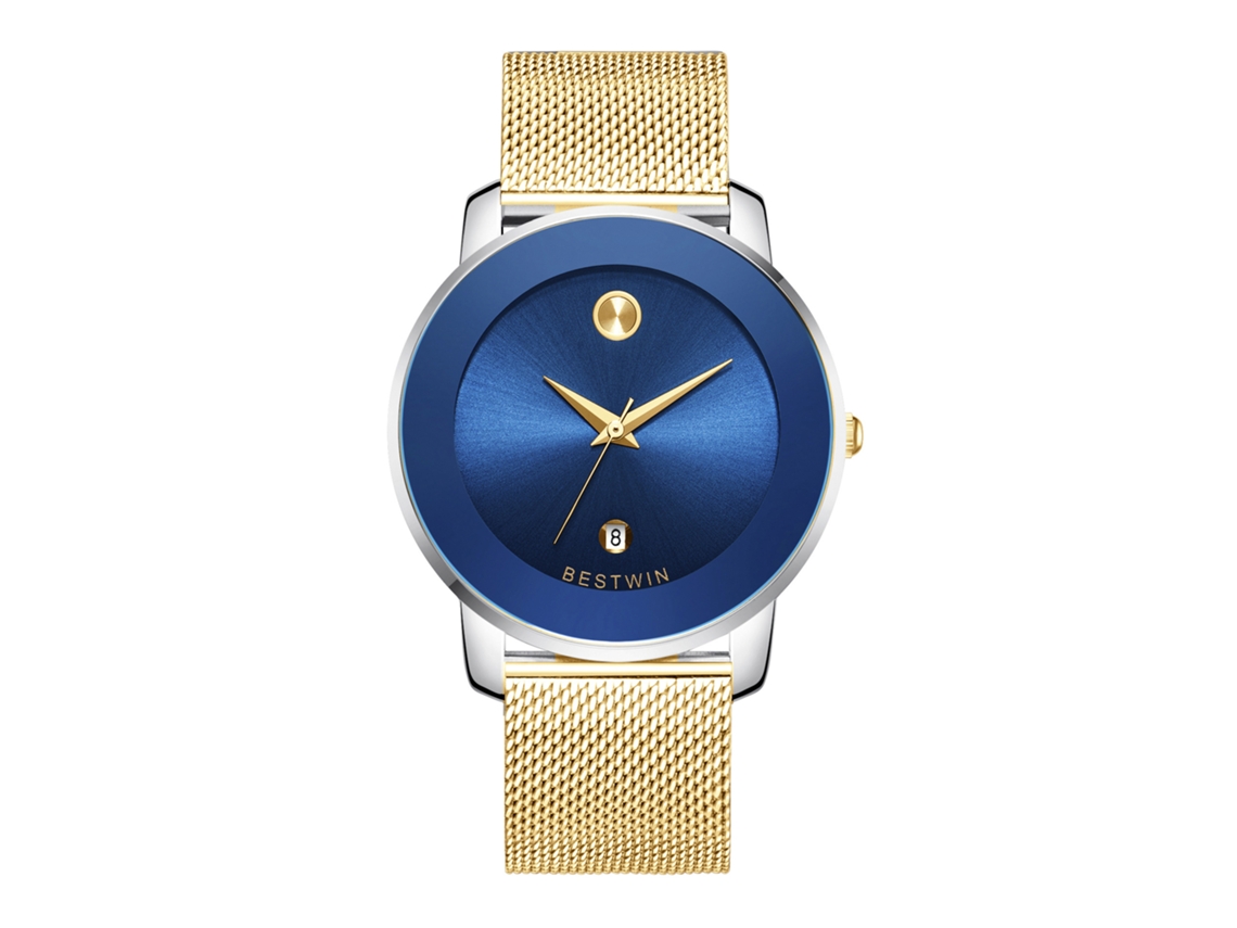 Reloj De Cuarzo Para Hombre (correa De Malla Azul)