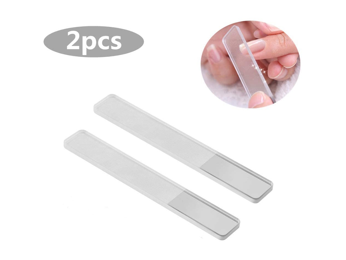 2pcs/set Lixas De Unhas De Vidro Nano Profissionais Ferramenta De Manicure Polimento Transparente
