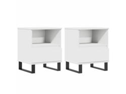 Maison Exclusive - Mesitas De Noche 2 Uds Madera De Ingeniería Blanco 40x35x50 Cm