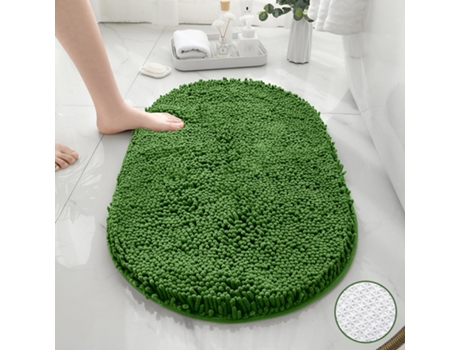 Alfombra de Baño LUUCOZK Antideslizantes Absorbentes Secado Rápido Decoración Baño Fondo Poliéster Verde (40x60cm)