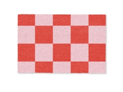 Felpudo Tablero De Ajedrez - Rojo - Rosa - Cubos 60x40