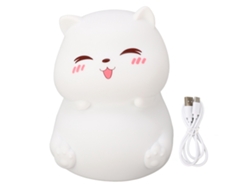 Lámpara de noche de silicona con forma de gato, control táctil, color ajustable, recargable.