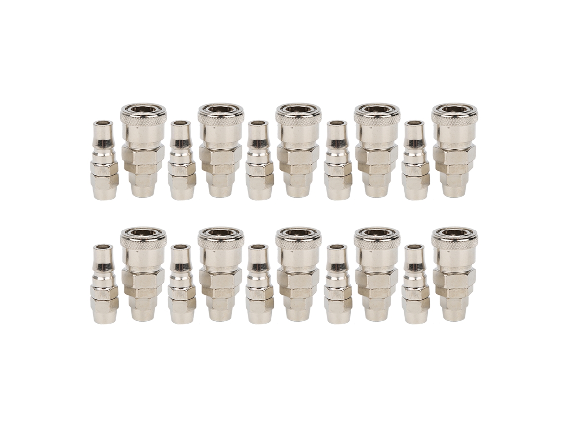 Kit De 10 Conectores Rápidos Sp+pp20 De Acero Inoxidable Para Compresor De Aire.