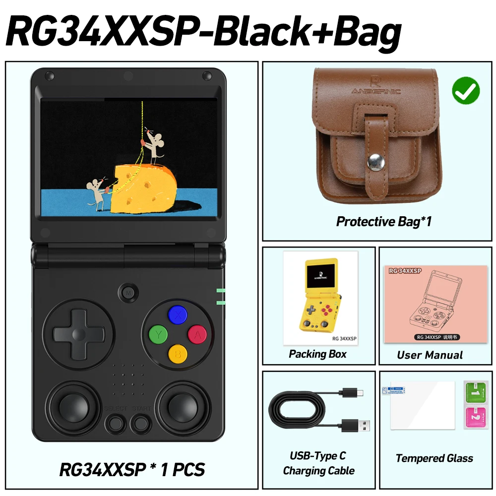 64g 256g (10k Juegos) negro Con Bolsa rg34xxsp Ips Linux Consola De Juegos De 64 Bits H700 Quad-core 1gb Juego Rg 34xxsp