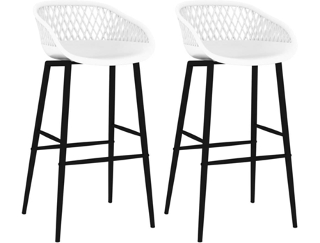 Conjunto 2 Taburete de cocina VIDAXL Blanco Plástico (48x47.5x95.5 cm)