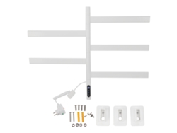 Toallero eléctrico giratorio de pared de 150 W con termostato inteligente y temporizador, resistente al agua IPX5.