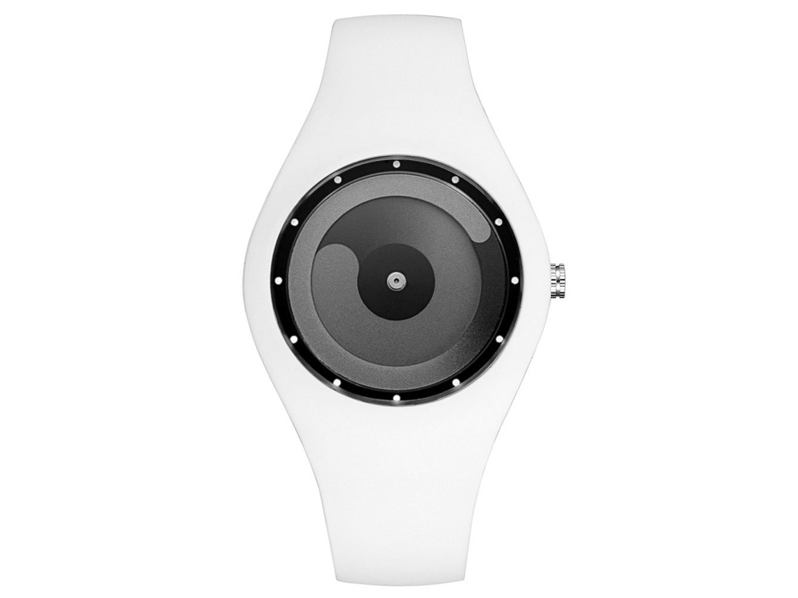 Reloj De Pulsera Unisex Estilo Simple Correa De Silicona Cuarzo Para Estudiantes (blanco Gris)