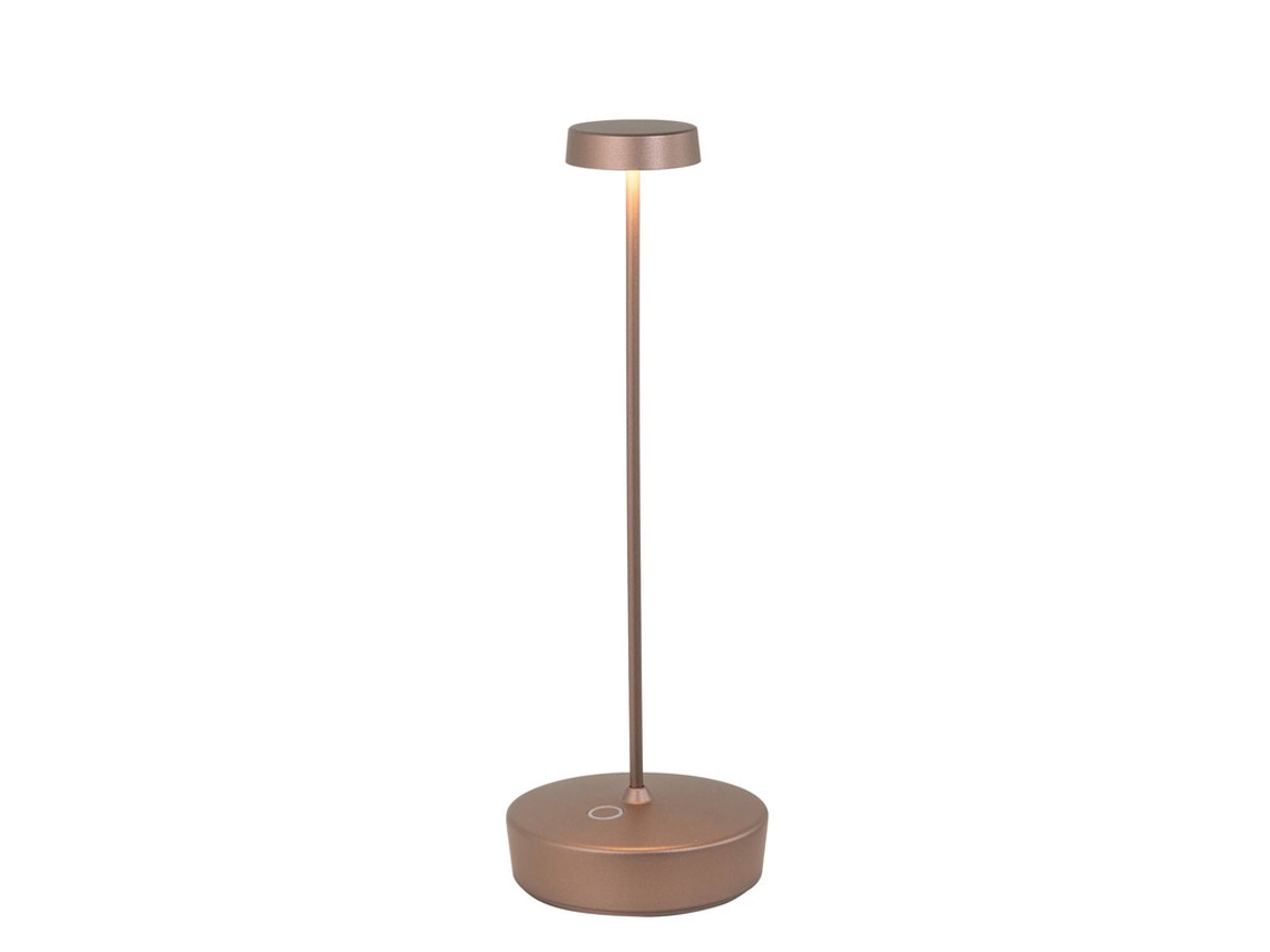 Lámpara de mesa LED Zafferano Swap, bronce mate, recargable y regulable, 2200-2700-3000 K, 255 g de potencia máxima