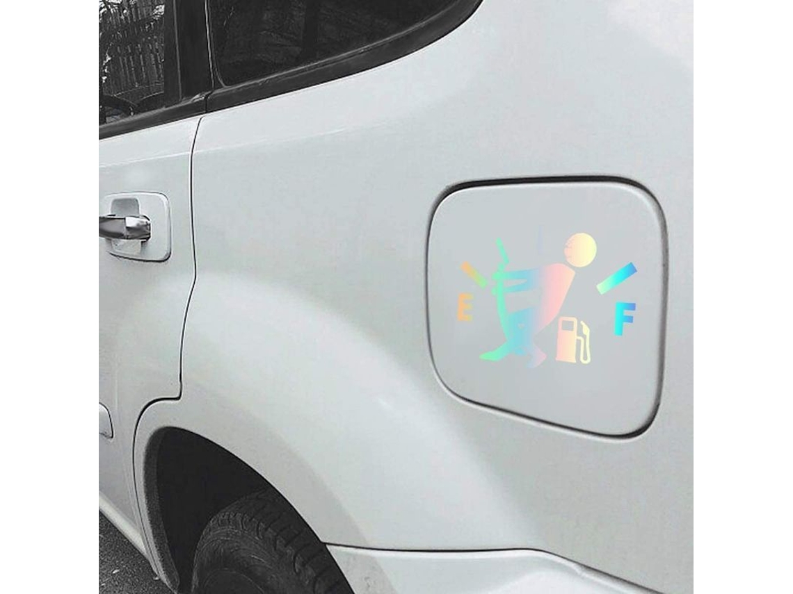 Fun Car Calcomanía Con Medidor De Combustible Al Vacío Para Coches Camiones Motos Suv Blanca