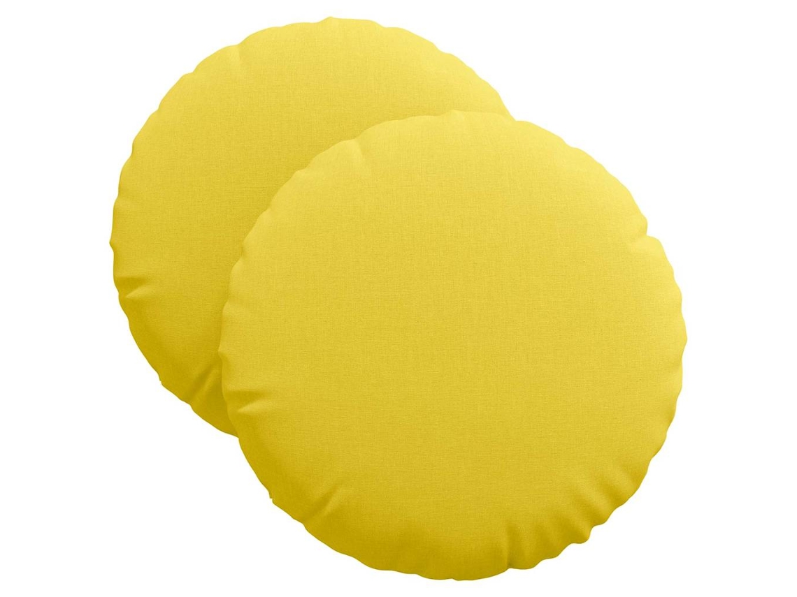 Cojines para asiento, 2 unidades, color amarillo claro, Ø40 x 13 cm, tela HARLANV1