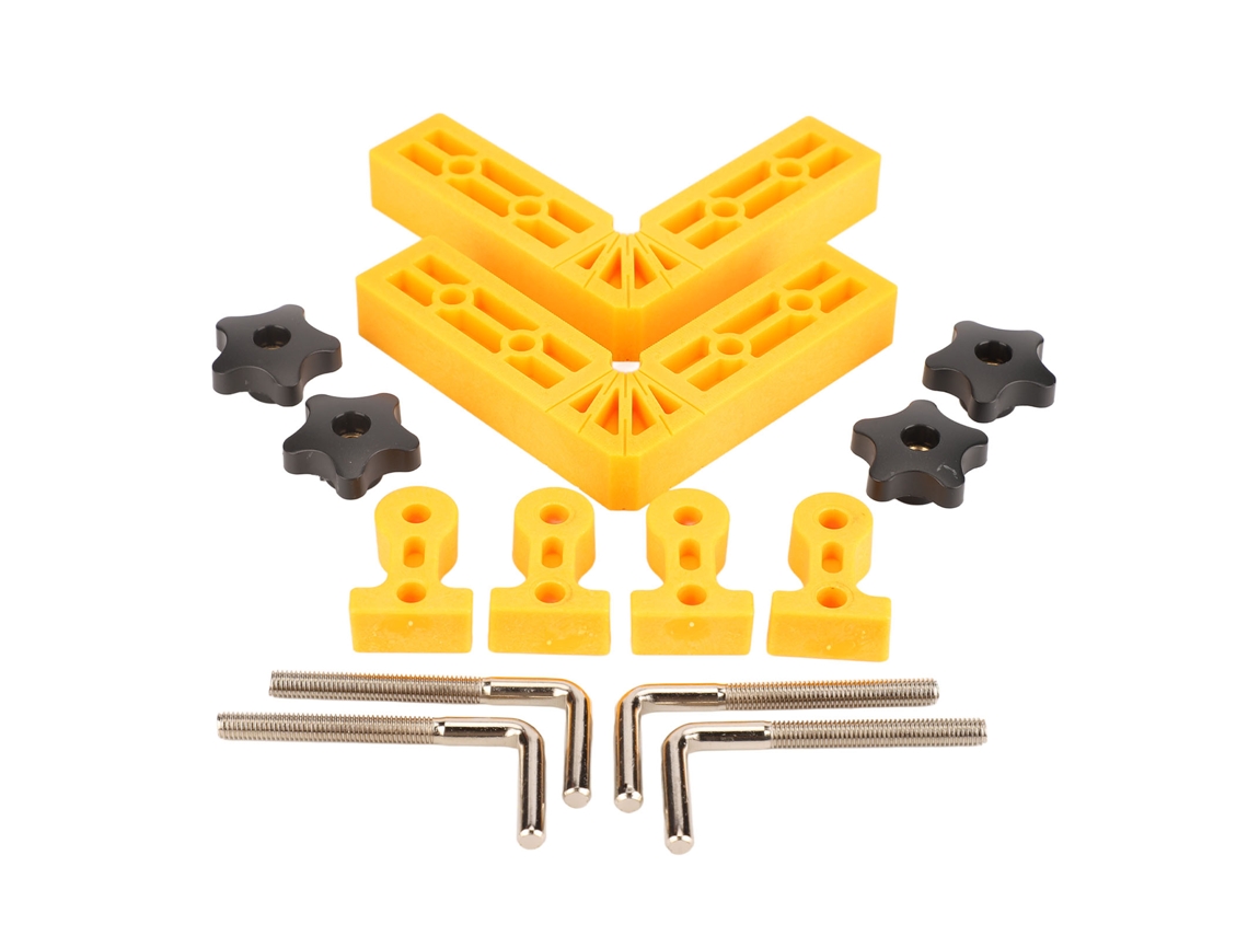 2 Piezas Planchas De Posicionamiento Ángulo 90 Grados Clamp De Fijación Abs Herramienta De Carpintería 120mm Amarilla