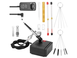 Set De Aerógrafo Profesional Con Compresor Para Modelismo Y Pintura Artística: Agujas 0.2/0.5mm, Boquillas, Herramientas Y Accesorios