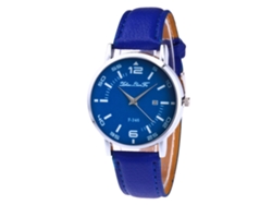 Reloj De Pulsera Analógico De Cuarzo Redondo Unisex, Moderno, Azul, Para Hombres Y Mujeres.