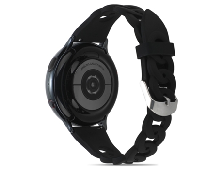 Correa de Silicona 20mm diseño circular para Garmin Venu 2 Plus/Samsung Galaxy Watch4 - negro