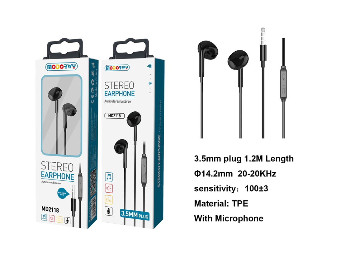 Auriculares Con Cable MODORWY Md2118 (Negro)
