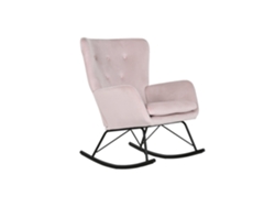 Cadeira de Balanço de Metal em Poliéster Rosa, 68x90x92cm ALEXANDRA HOUSE LIVING