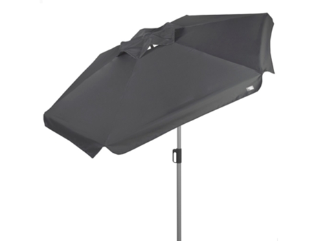 AKTIVE Sombrilla grande jardín antiviento hexagonal inclinable antracita 230 cm UV50
