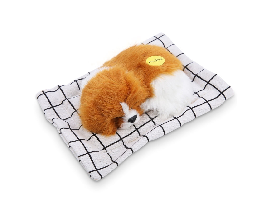 Muñeco De Peluche De Perro Simulado Con Sonido Amarillo Y Blanco Juguete Para Niños