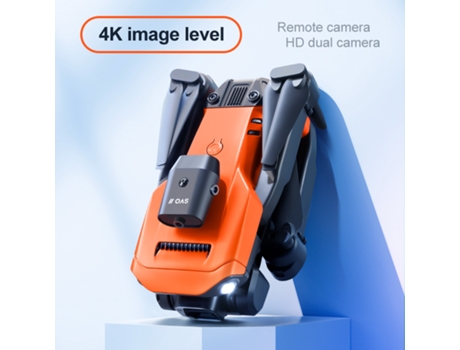 Dron plegable K6 Pro con cámara dual 4K Evitación de obstáculos de 360 (2 baterías - Duración de la batería: 15 min - Naranja)
