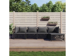 Conjunto de salón de 5 piezas con cojines de acero antracita Dkd Home Decor