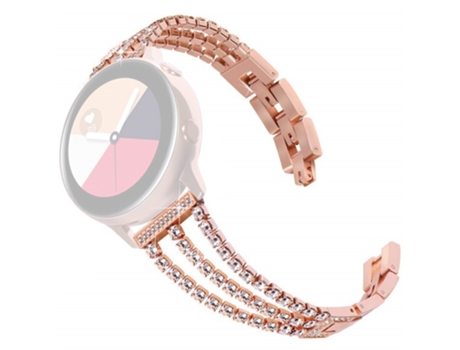 Correa de metal cadenas pedrería decoración 22mm para Samsung Galaxy Watch3 45mm/Gear S3 Frontier/Gear S3 Classic/Huawei Watch GT3 Pro 3 - oro rosa