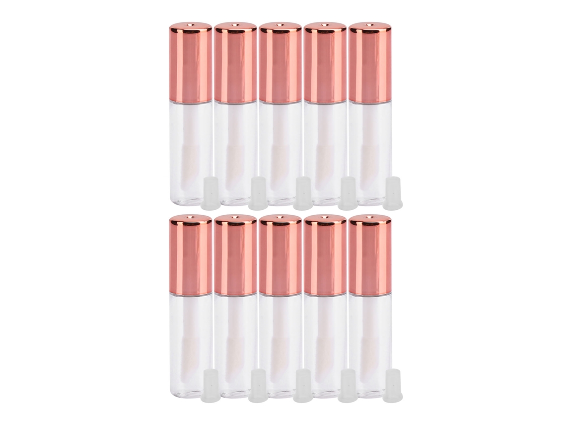 10 Tubos De Brillo Labial/barra De Labios Color Oro Rosa Para Manualidades, 1,2 Ml