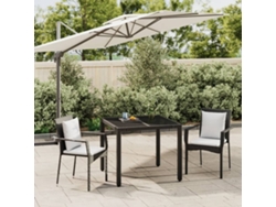 Conjunto de comedor de jardín de 3 piezas DKD Home Decor con cojines de mimbre negros