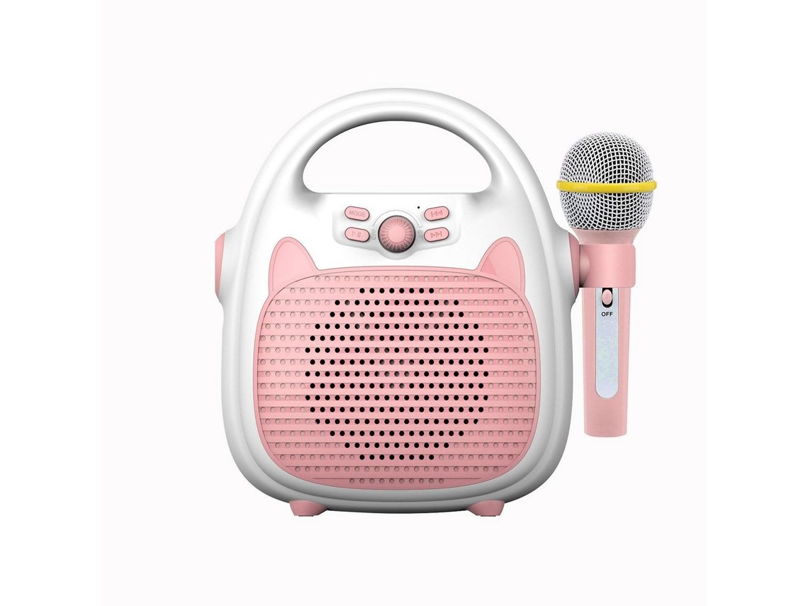 Máquina De Karaoke Portátil Recargable Con Altavoz, Micrófono, Bluetooth, Tarjeta De Memoria Y Luces*.