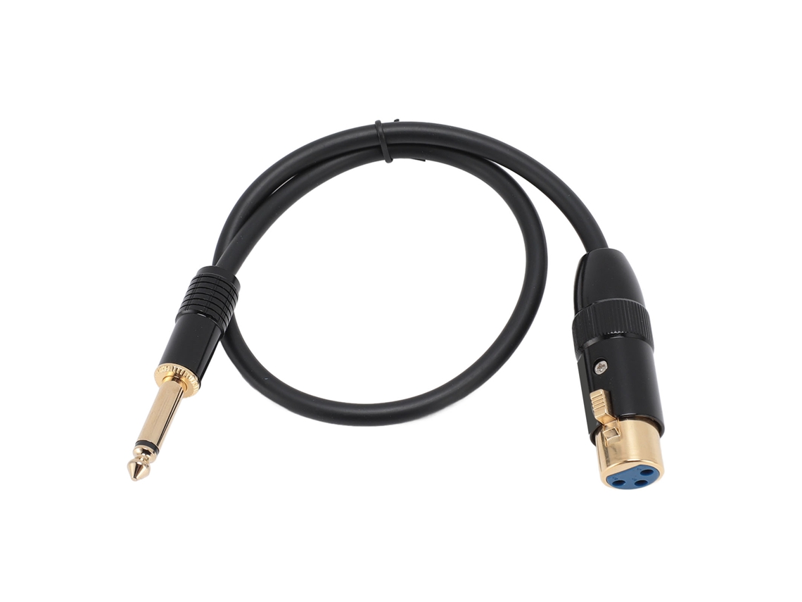 Cable Xlr Hembra A Mono Macho De 6,35 Mm Con Conector Chapado En Oro Para Micrófonos, 50 Cm