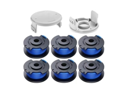Paquete De 6 Carretes De Hilo Con 2 Tapas Para Desbrozadora Ryobi Ac14rl3a/ac14hca Henten Home