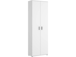 Armario Multiusos 2 Puertas y 6 Estantes DKIT Fit (Blanco - 190x61x35 cm)