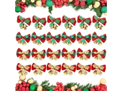 24 Lazos Navideños Con Cascabeles Para Decorar Árboles, Regalos Y Manualidades Mts