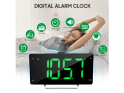 Reloj Despertador Digital Con Radio Fm, Doble Alarma, 2 Puertos Usb Y Pantalla Led De 9 Pulgadas.