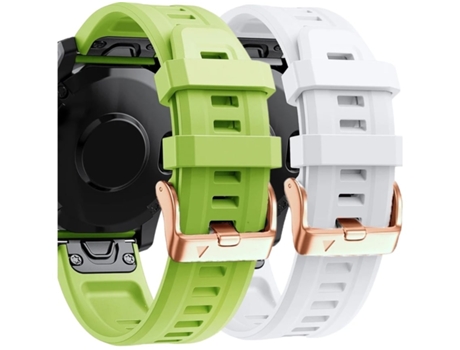 Correa Silicona Cierre Metálico para Garmin Fenix 5S Plus Verde y Blanco Pack 2X VEANXIN